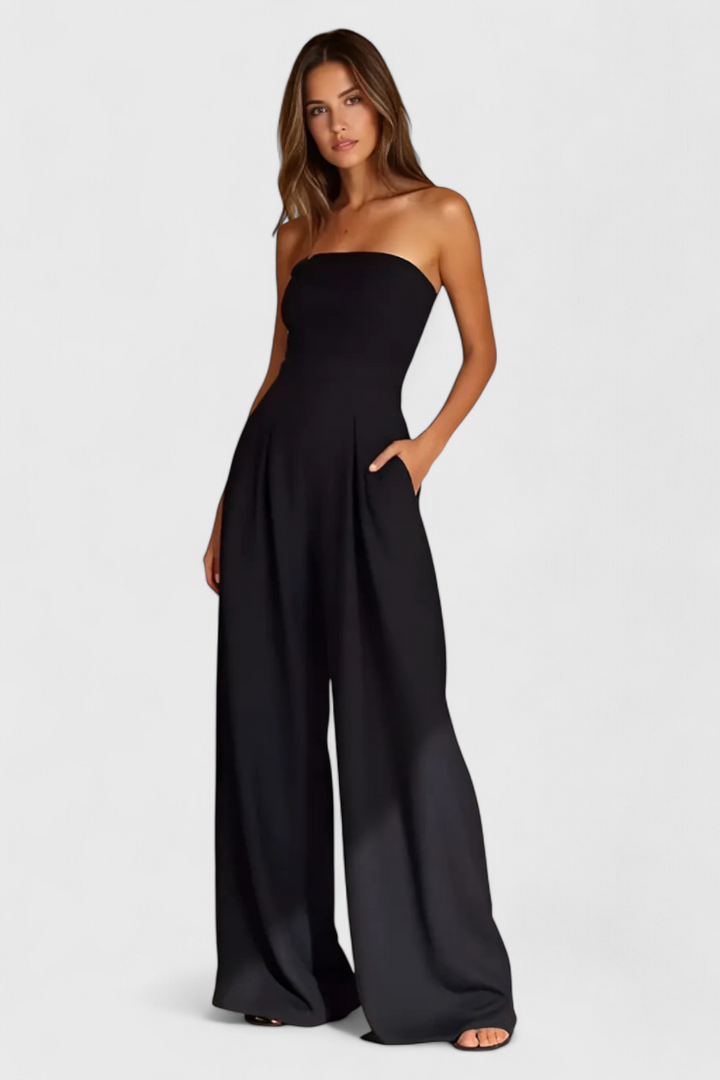 NOELIA™ – Mono elegante sin mangas con escote estructurado
