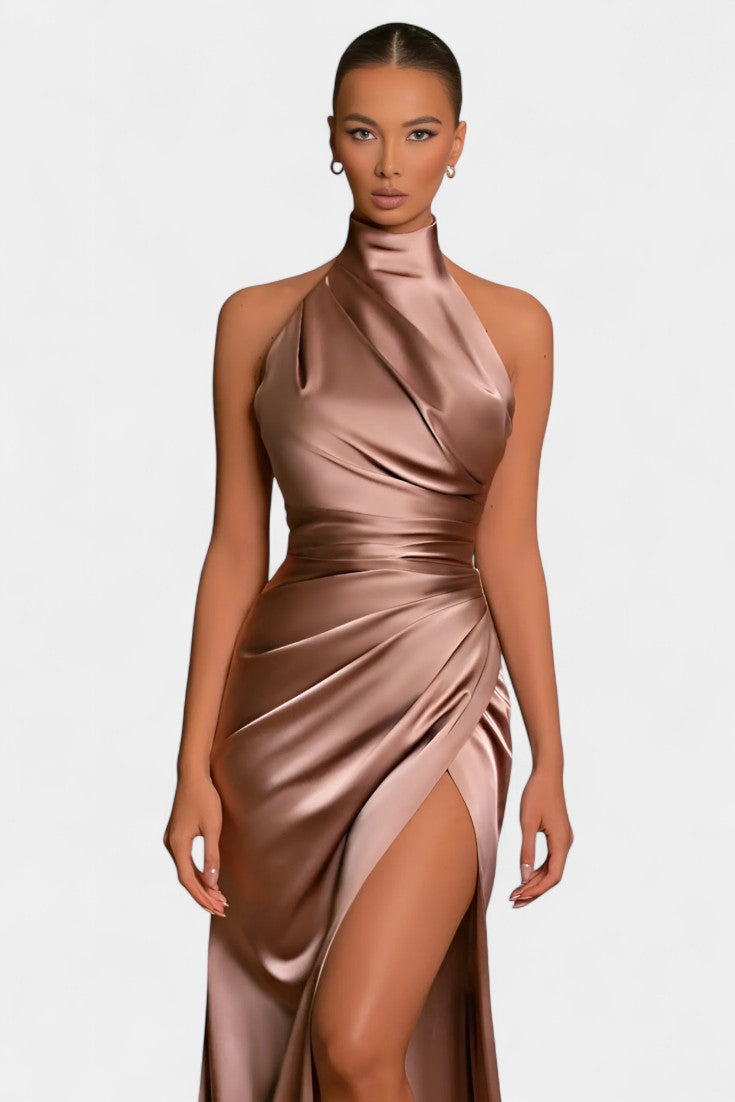 Symone Vestido de Cuello Halter Torcido