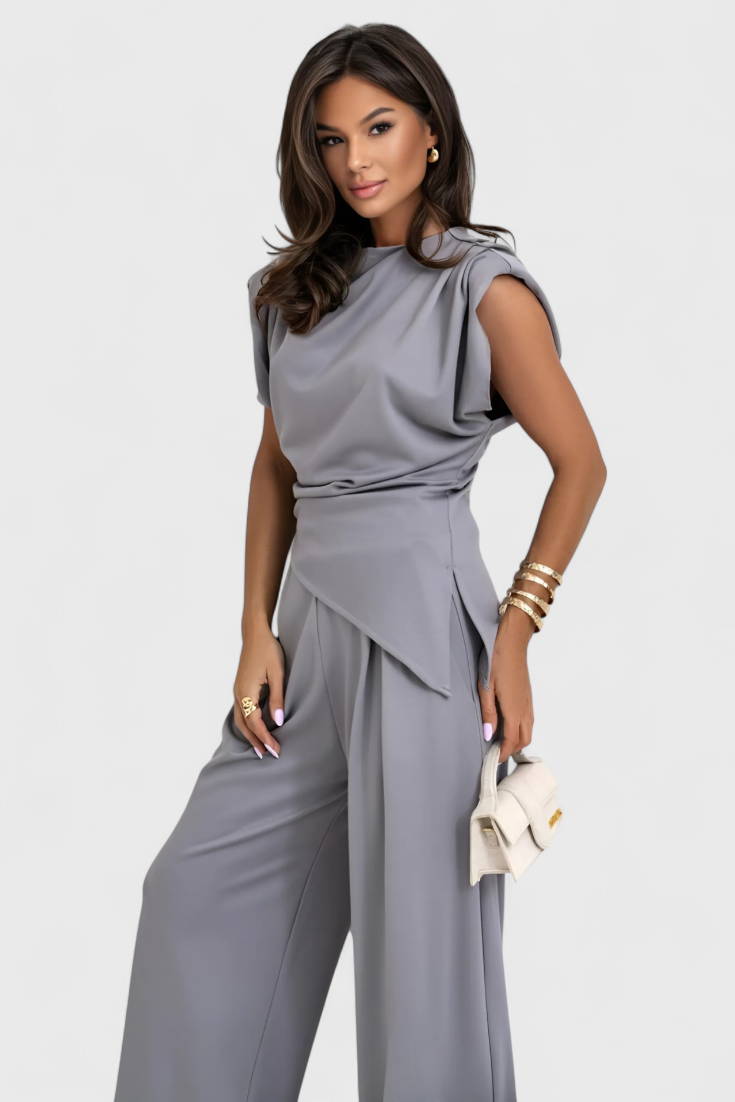 CATALINA™ – Conjunto asimétrico de dos piezas con pantalón palazzo