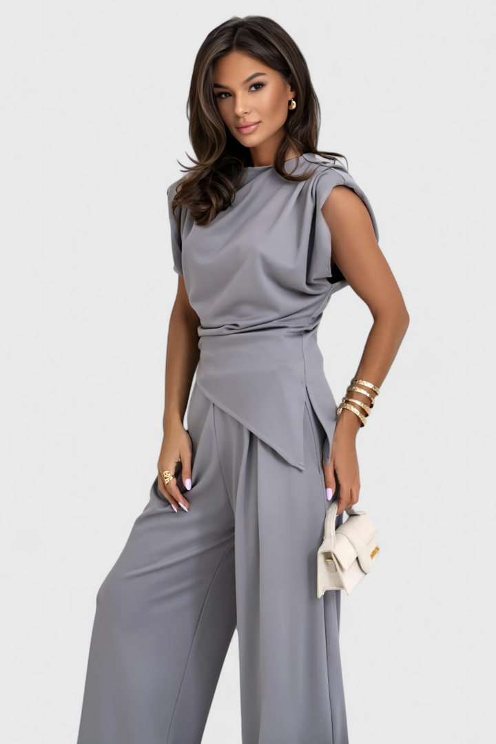 CATALINA™ – Conjunto asimétrico de dos piezas con pantalón palazzo