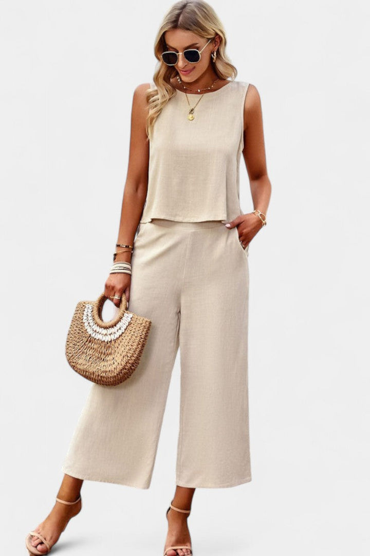 Lavinia Conjunto de Top y Shorts Fluidos Boho