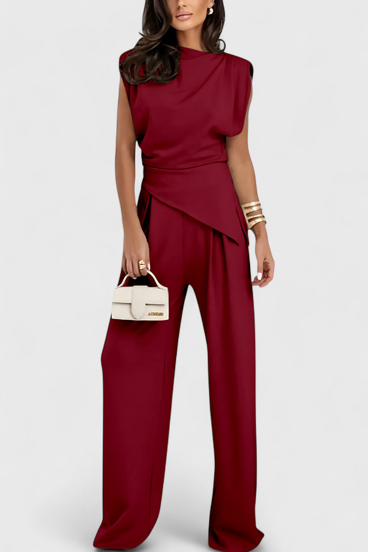 CATALINA™ – Conjunto asimétrico de dos piezas con pantalón palazzo