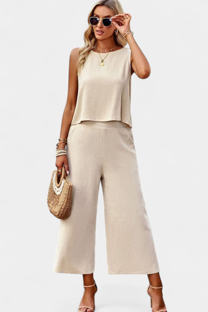 Lavinia Conjunto de Top y Shorts Fluidos Boho