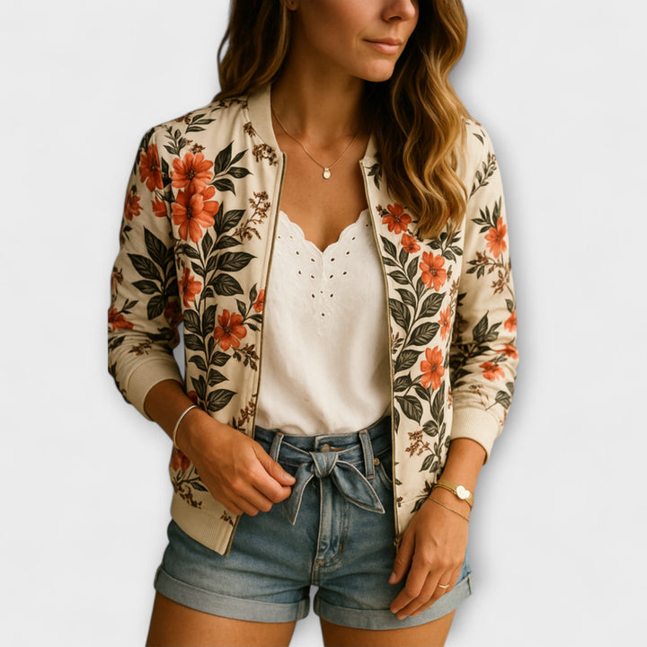 Kaelin - Chaqueta bomber elegante con estampado de flores