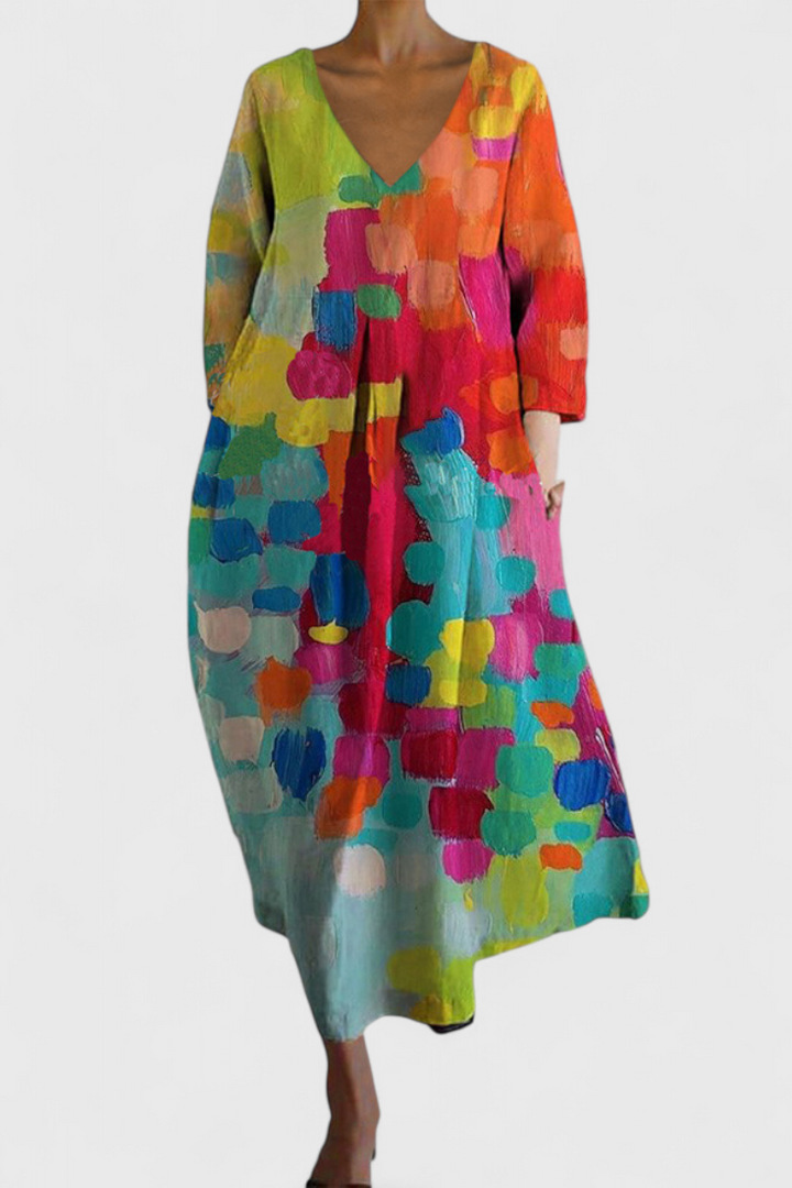 Anne Vestido de Malla con Escote en V