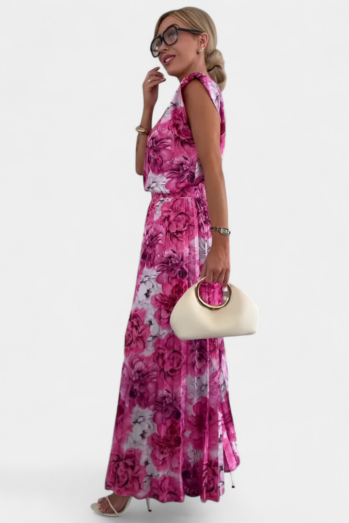 MARIA™ – Conjunto floral con top estructurado y pantalón plisado
