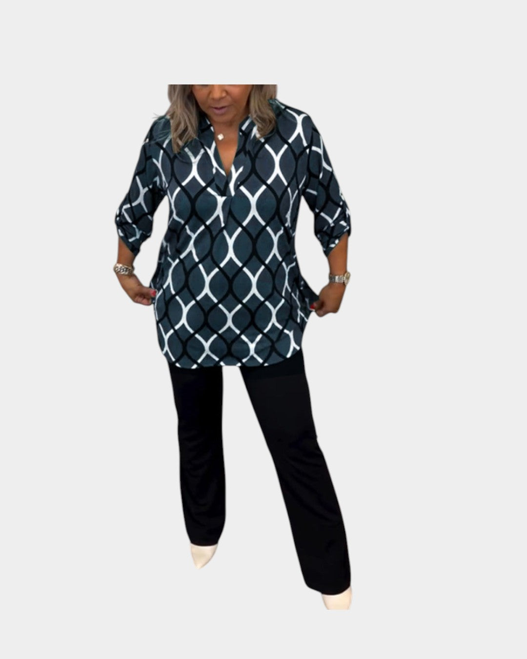 Noor – Blusa con Estampado Gráfico