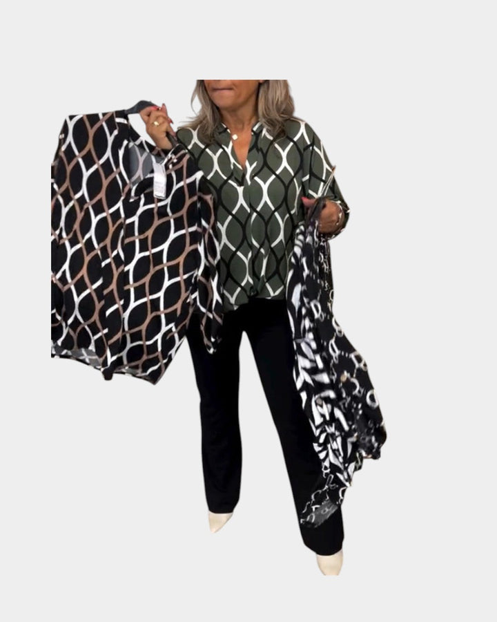 Noor – Blusa con Estampado Gráfico