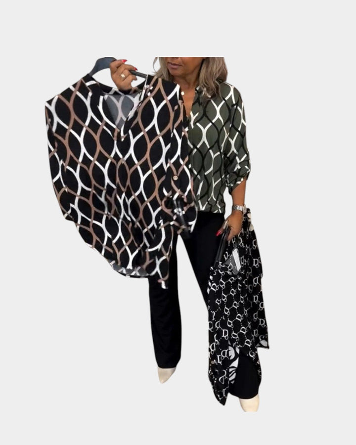 Noor – Blusa con Estampado Gráfico
