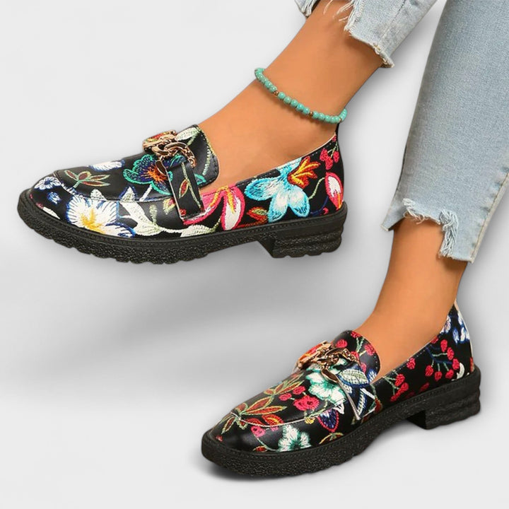 Orla – Mocasines multicolor con estampado floral