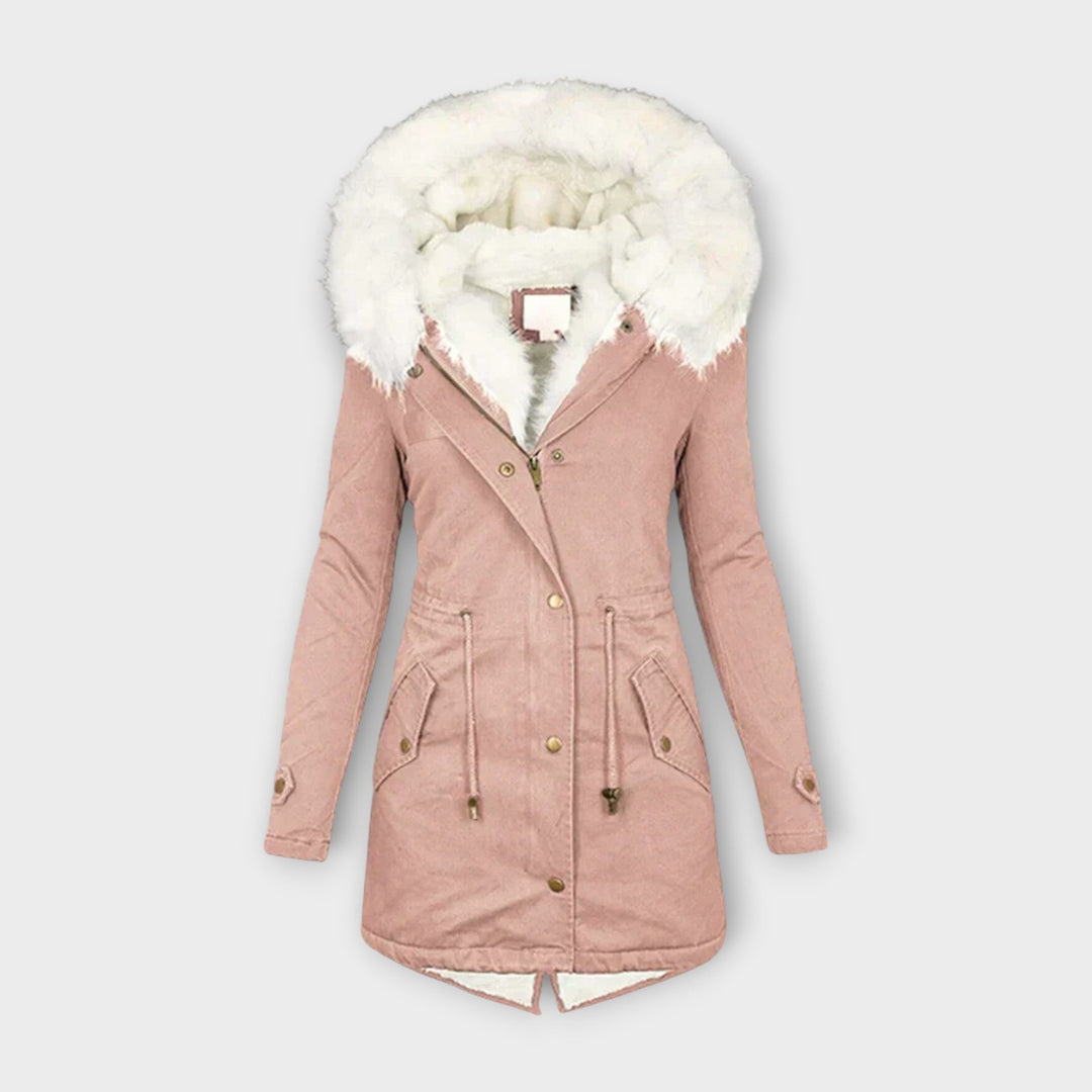 Ivara - Chaqueta de invierno impermeable y forrada de piel