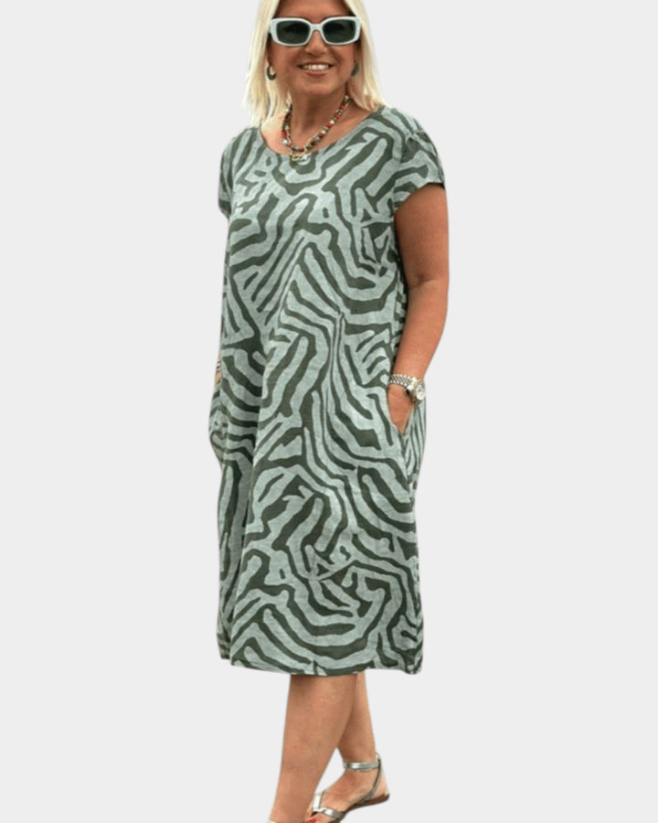 Nelia™ - Vestido de verano con cuello redondo y bonito estampado