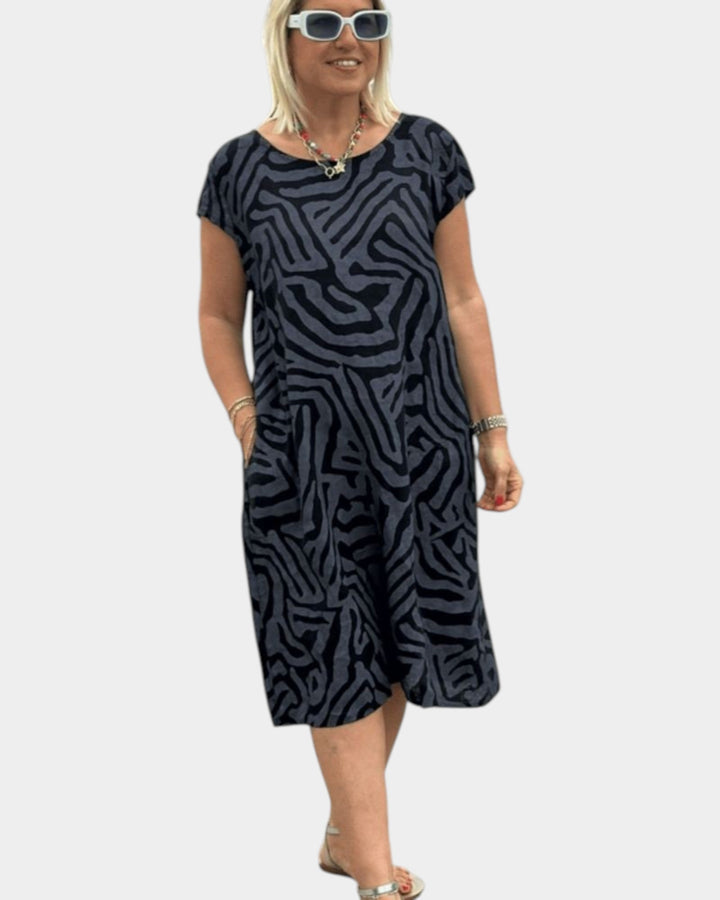 Nelia™ - Vestido de verano con cuello redondo y bonito estampado