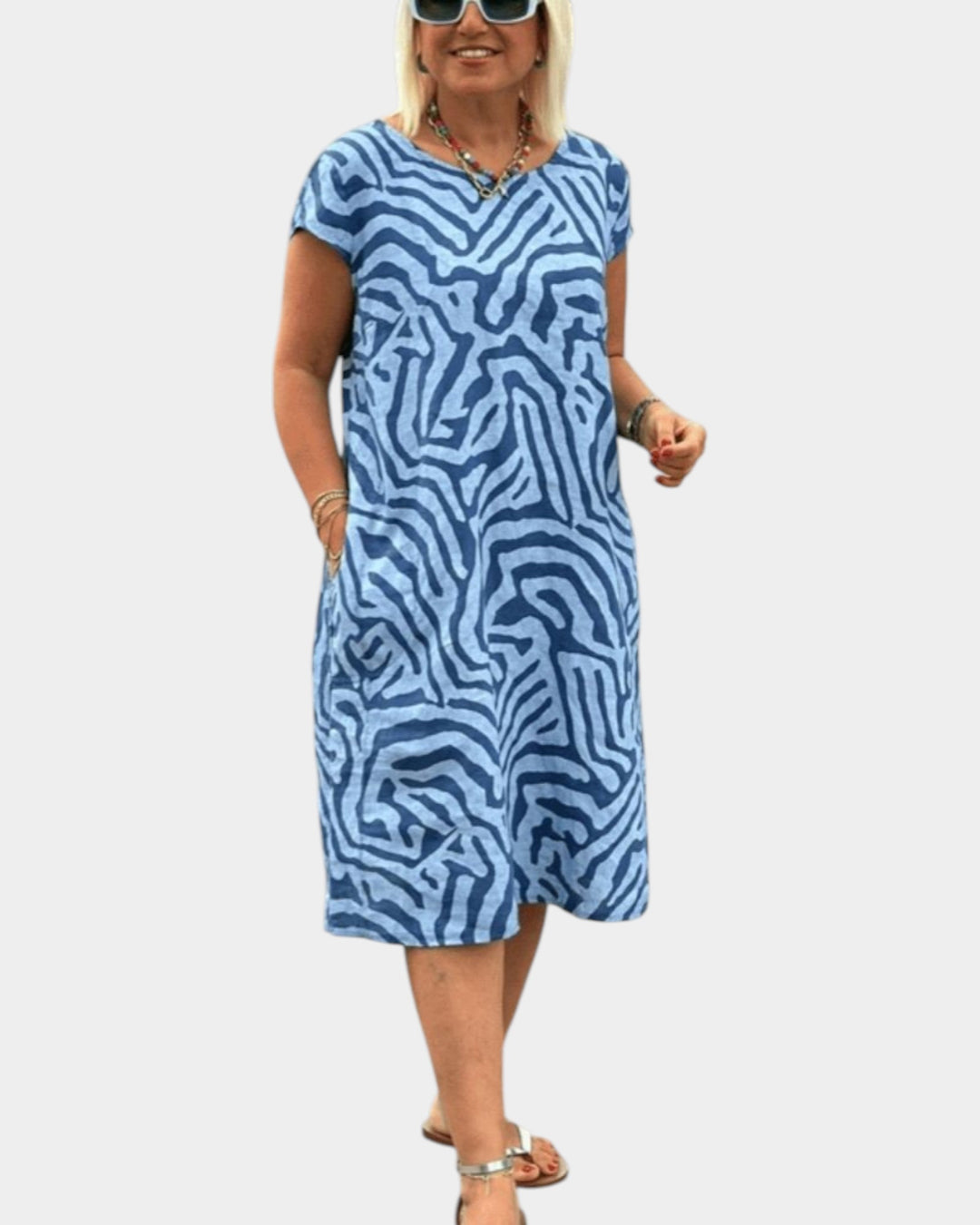 Nelia™ - Vestido de verano con cuello redondo y bonito estampado