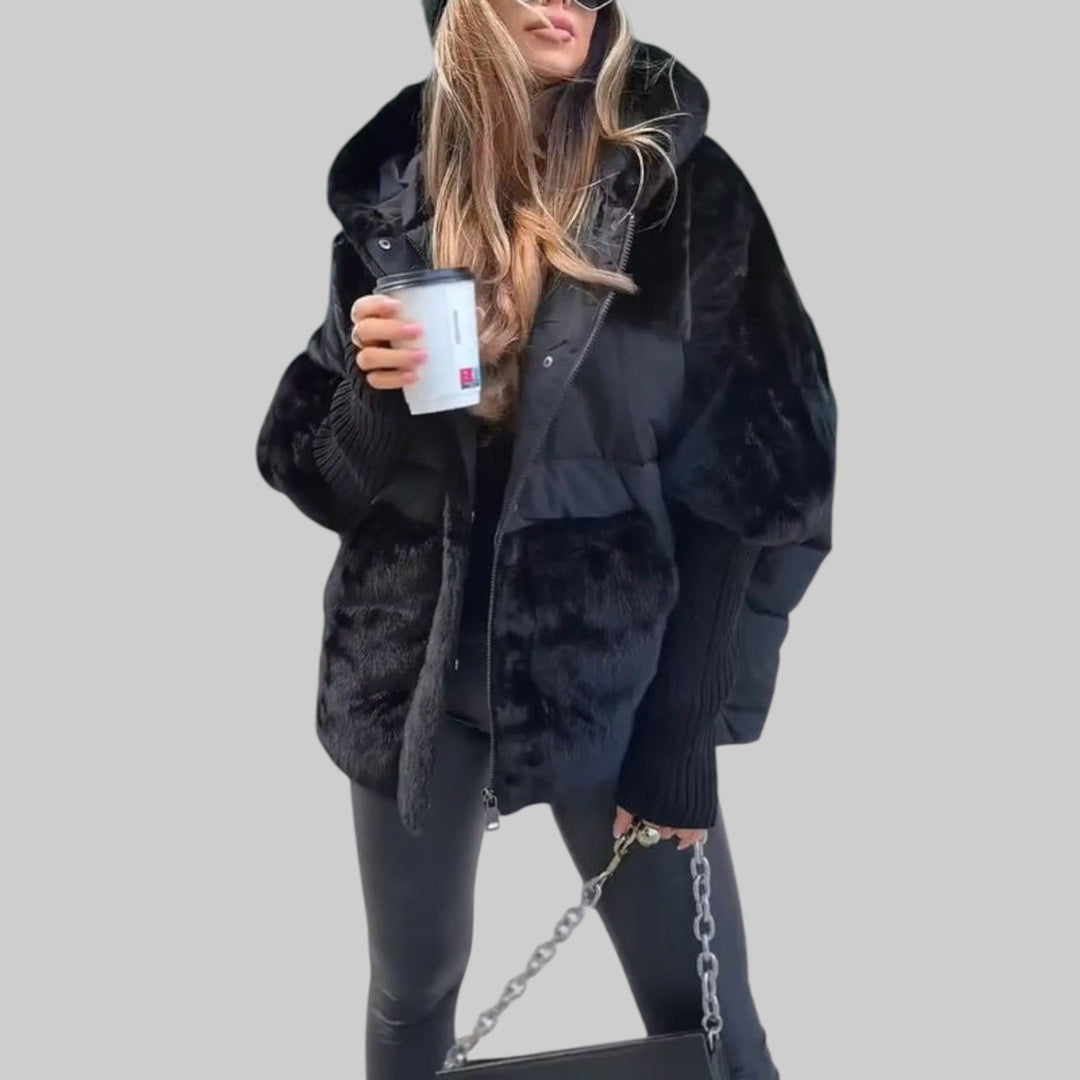 Raven | Chaqueta bomber con capucha moderna y lujosa