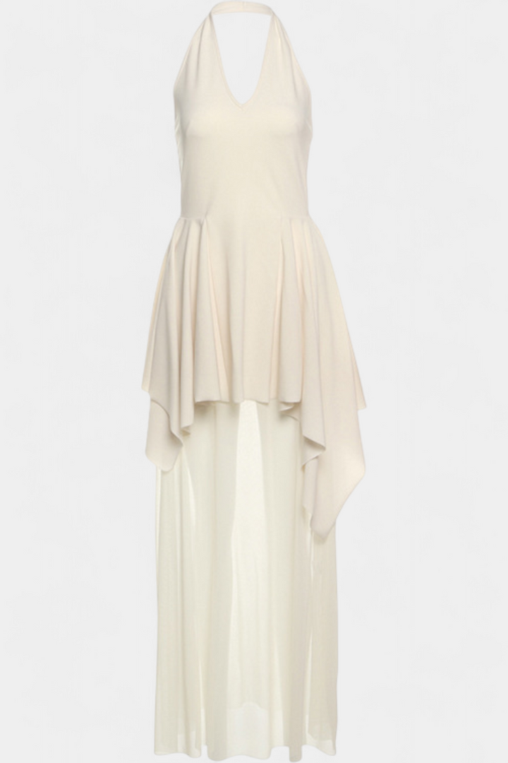 Hollis Vestido Largo con Escote Halter y Espalda Descubierta