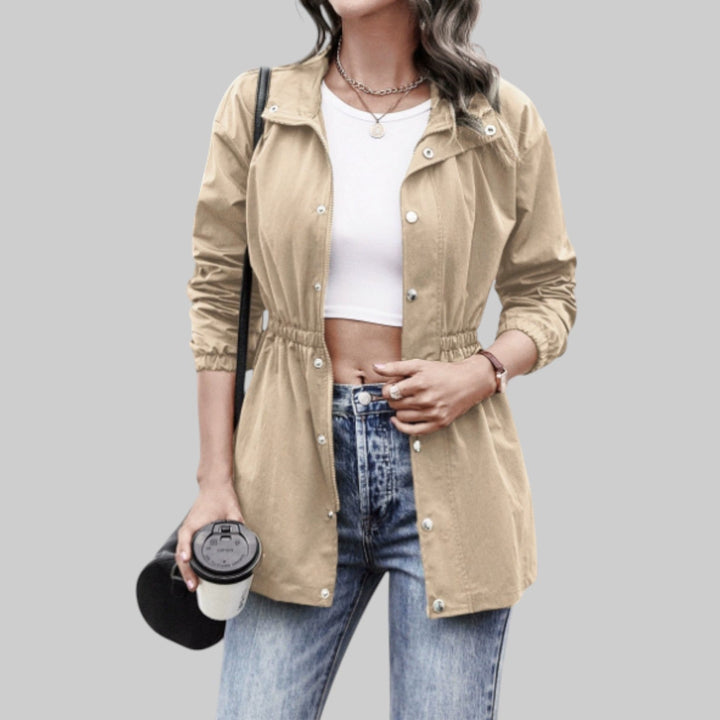 Olivia - Chaqueta elegante de longitud media con cremallera y protección contra el viento