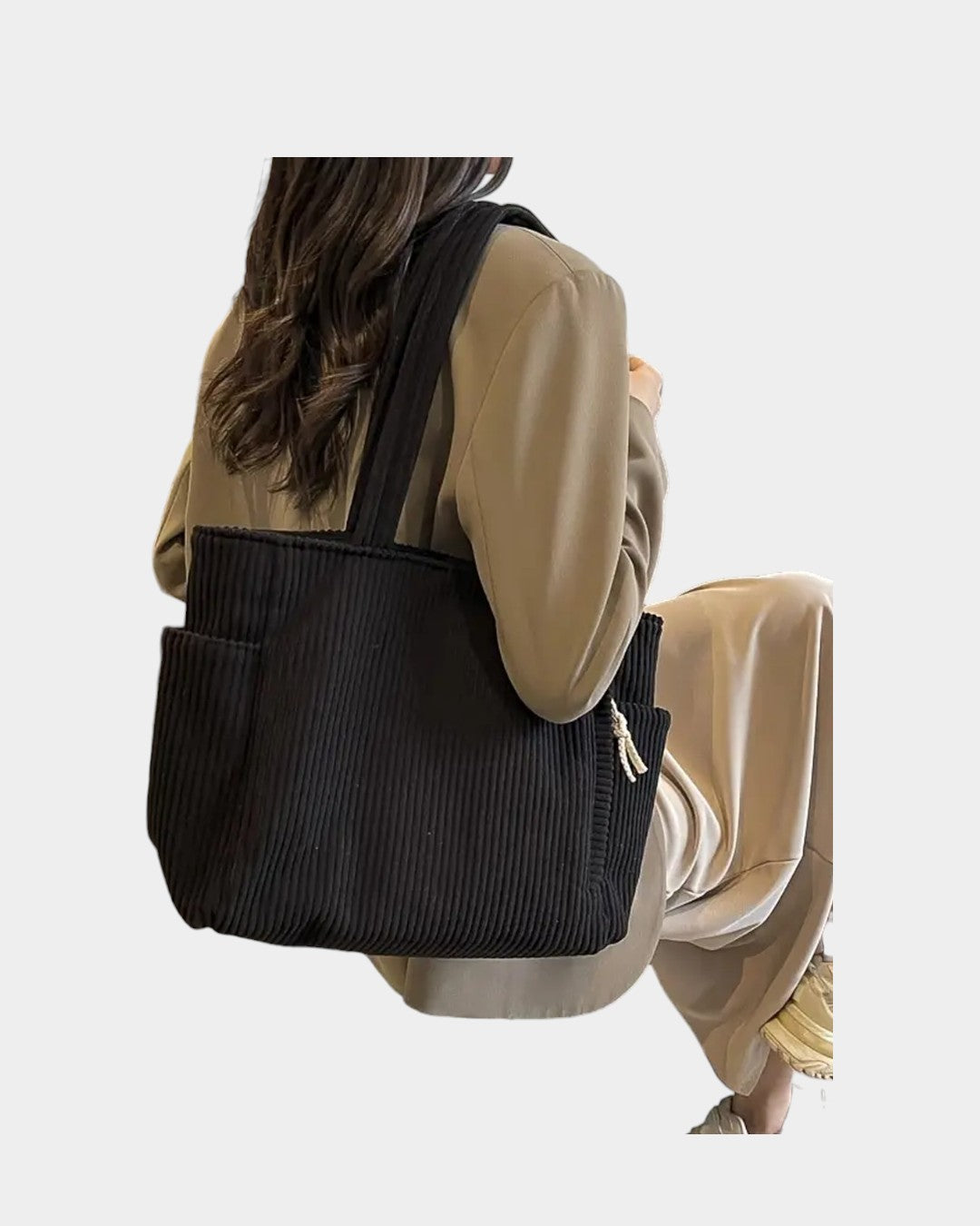 Tilda – Bolsa tote acanalada con detalle de cordón