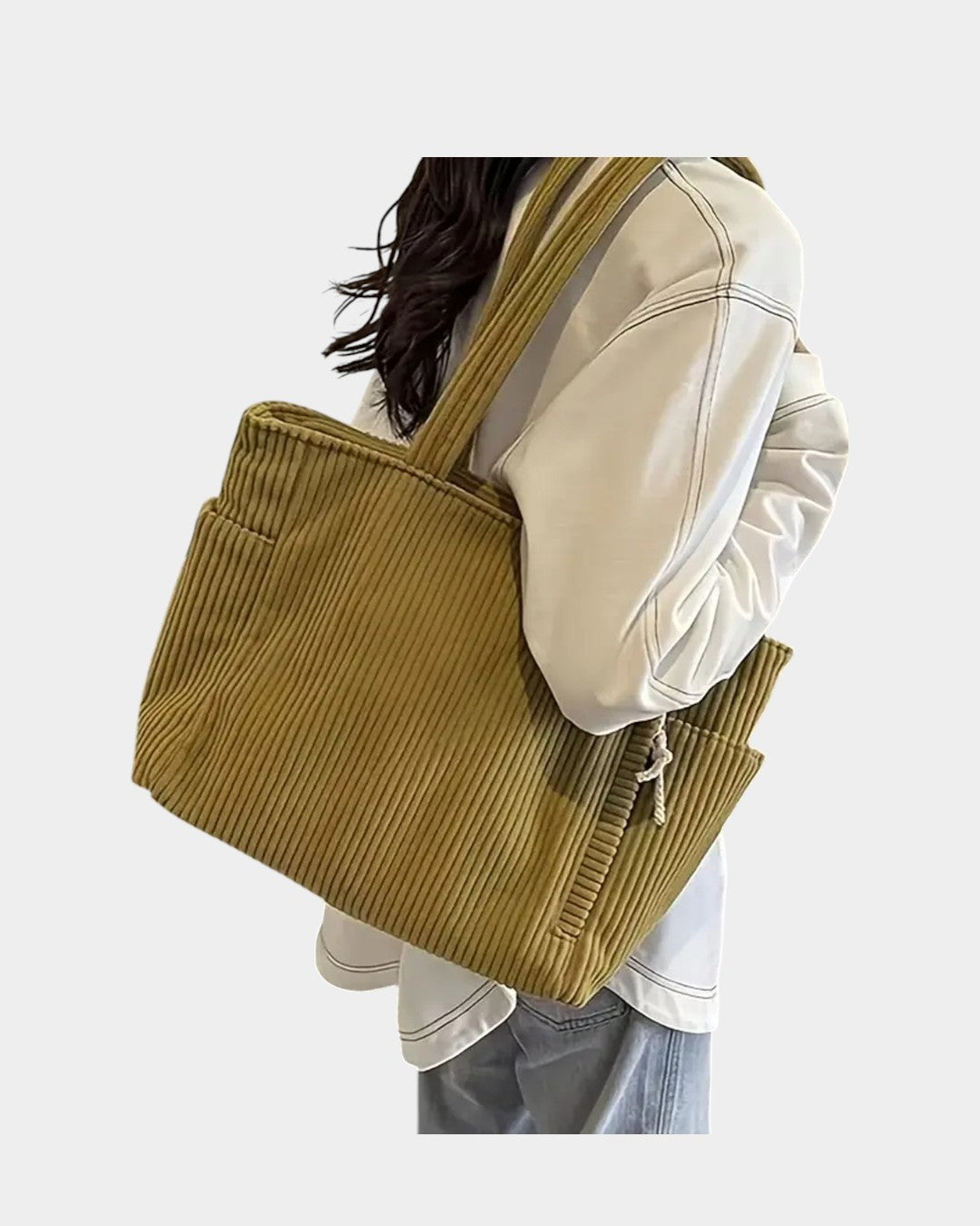Tilda – Bolsa tote acanalada con detalle de cordón