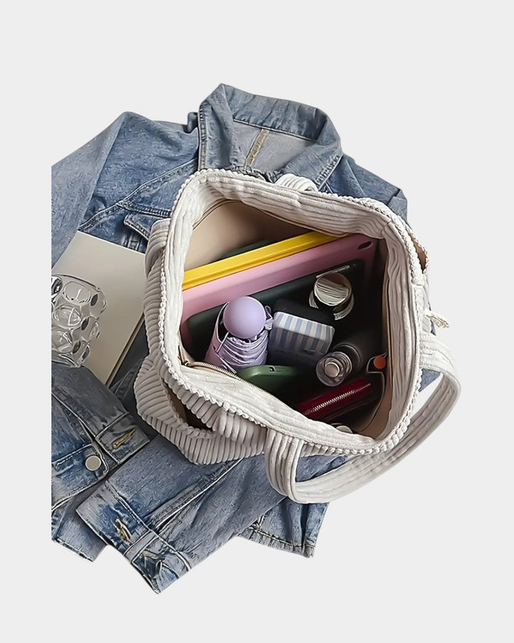 Tilda – Bolsa tote acanalada con detalle de cordón