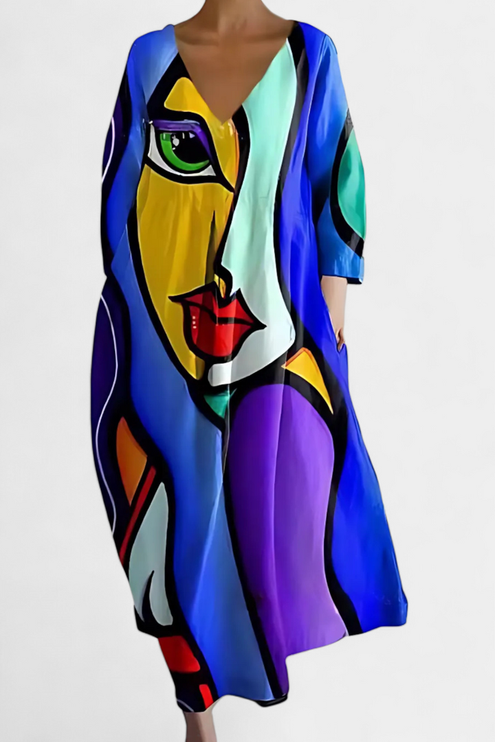 Anne Vestido de Malla con Escote en V